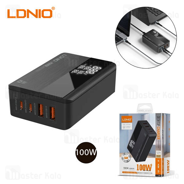 هاب شارژر 4 پورت الدینیو LDNIO A4809C توان 100 وات